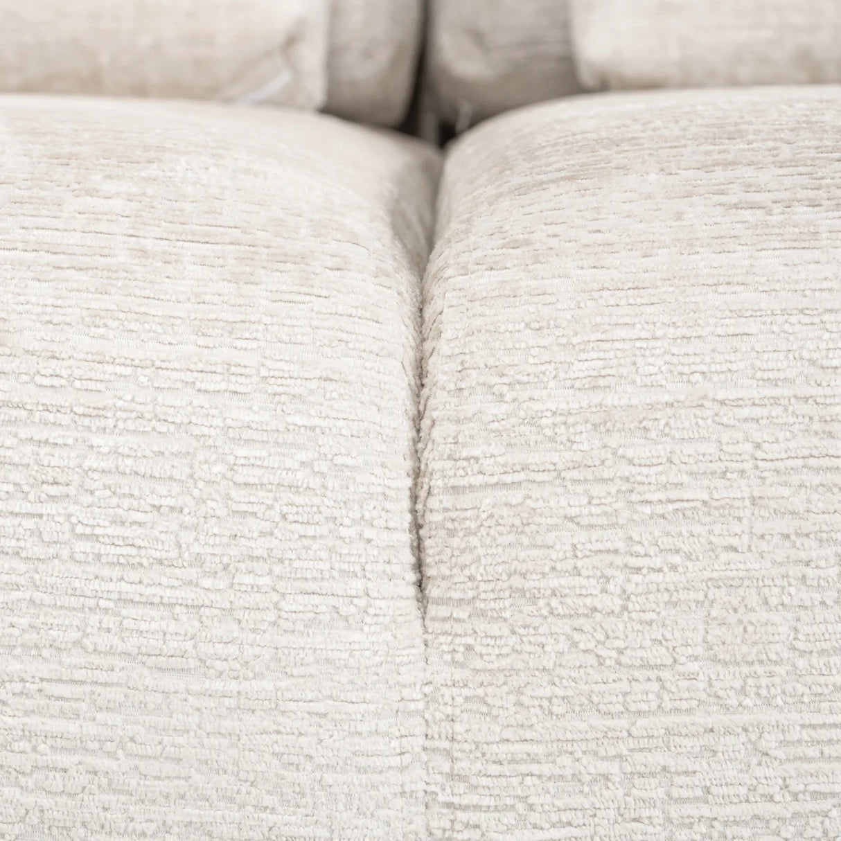 Bank Lund cream fusion 3-seater + ottoman left