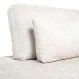 Bank Lund cream fusion 3-seater + ottoman left