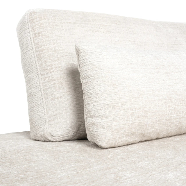 Bank Lund cream fusion 3-seater + ottoman left