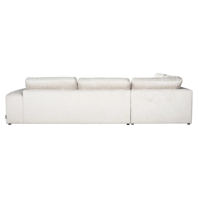 Bank Lund cream fusion 3-seater + ottoman left