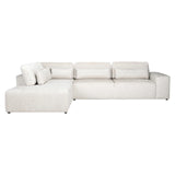 Bank Lund cream fusion 3-seater + ottoman left