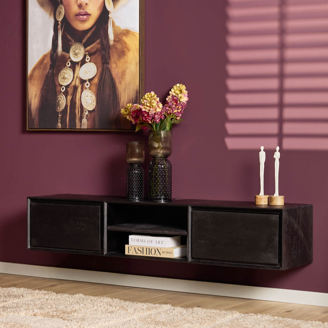 Zwevend tv meubel Ambiance Black | 160 cm