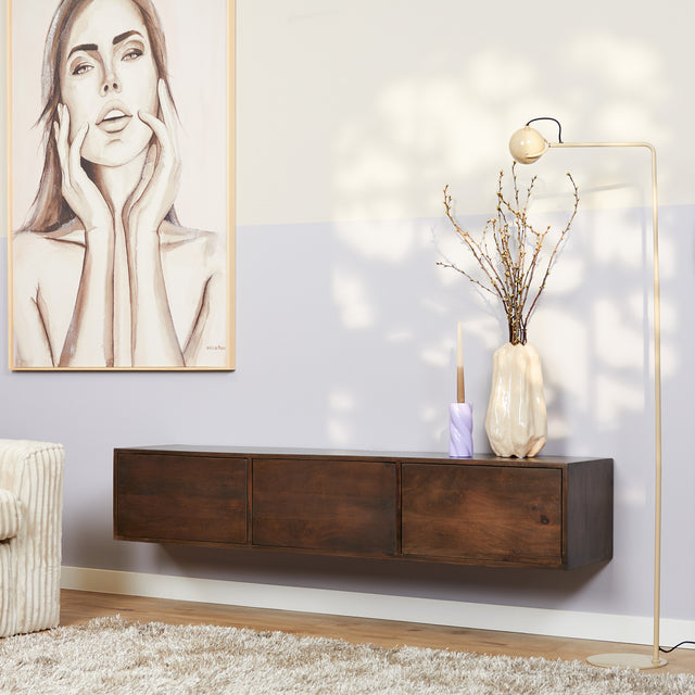 Zwevend tv meubel Vision Walnut | 120 cm