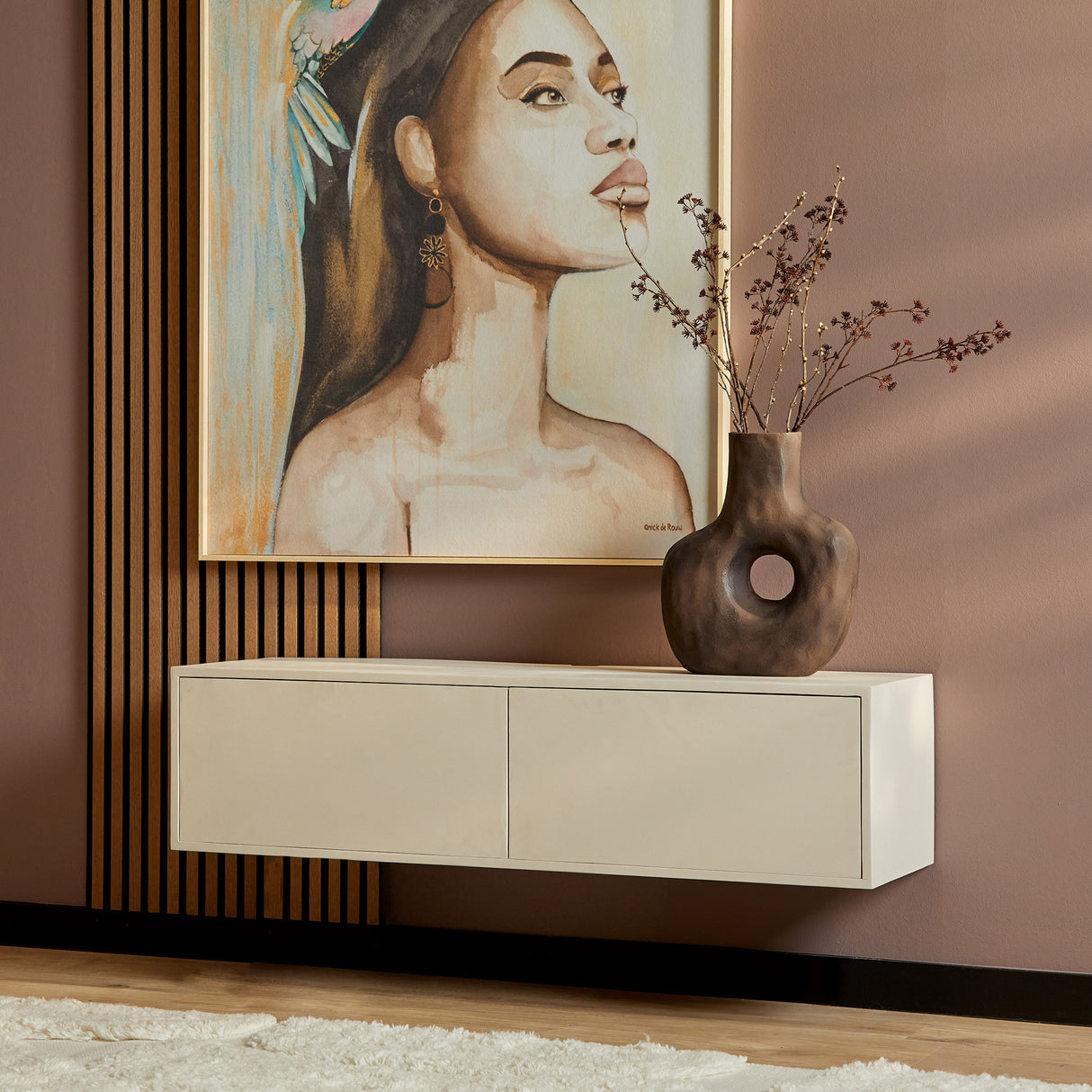 Zwevend tv meubel Vision Sand | 120 cm van PureWonen – Luxe comfort op maat van PureWonen. Vraag naar de beste prijs.
