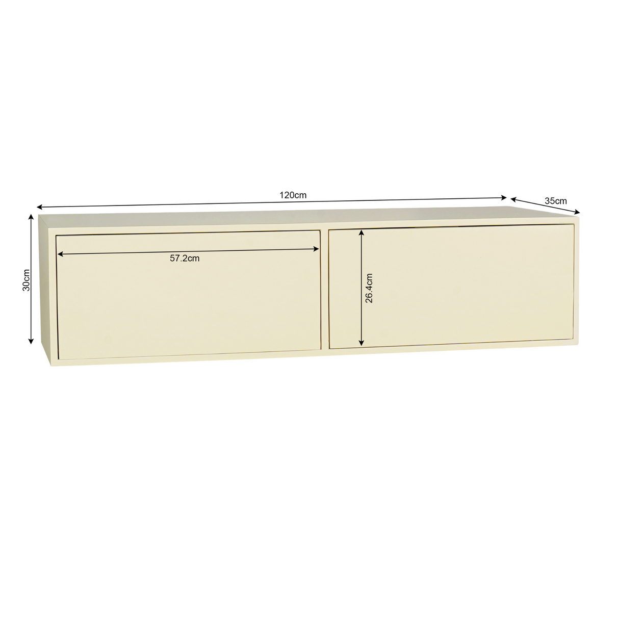 Zwevend tv meubel Vision Sand | 120 cm van PureWonen – Luxe comfort op maat van PureWonen. Vraag naar de beste prijs.