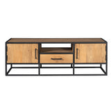 Tv meubel Denver | Mangohout en staal | 145 cm