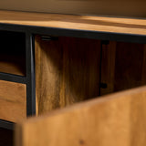 Tv meubel Denver | Mangohout en staal | 180 cm