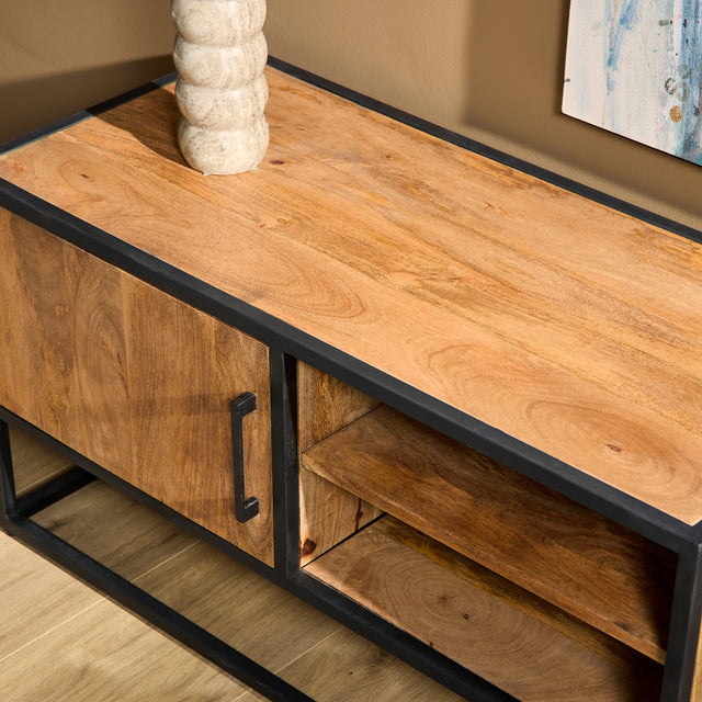 Tv meubel Denver | Mangohout en staal | 100 cm