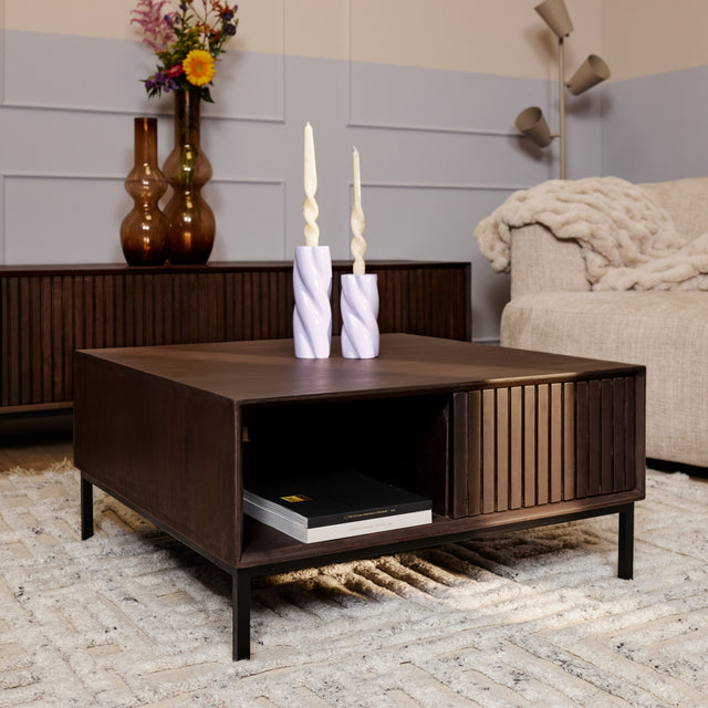 Salontafel Madison Brown | 80 cm | Vierkant