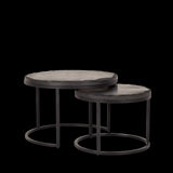 Salontafel set Ora | Zwart Kadappa Stone 60-45 cm