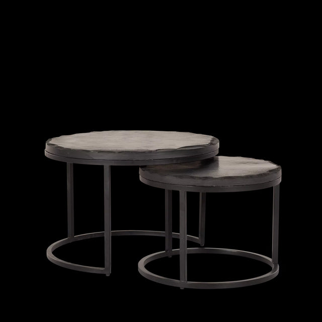 Salontafel set Ora | Zwart Kadappa Stone 60-45 cm