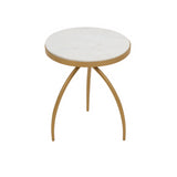 Bijzettafel Kay | Wit marmer 40 cm