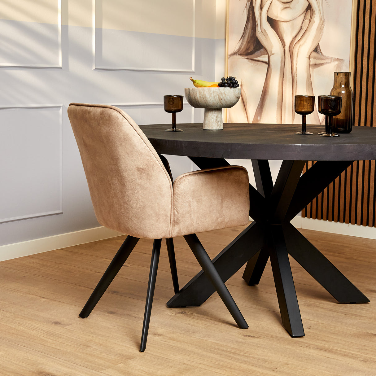 Eetkamerstoel Nova | Beige (set of 2) van PureWonen – Luxe comfort op maat van PureWonen. Vraag naar de beste prijs.