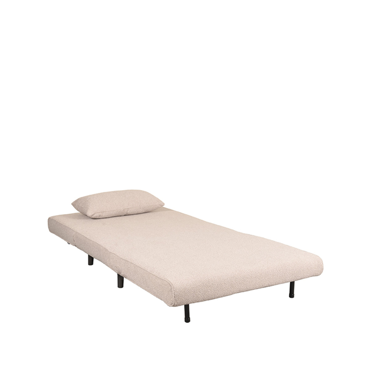 LABEL51 Slaapbank Single - Naturel - Boucle - Single | Zwarte Poot van LABEL51 – Luxe comfort op maat van PureWonen. Vraag naar de beste prijs.