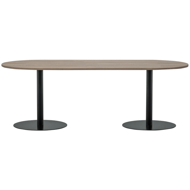 Tablo Eettafel Ovaal Vl 220x90 Cm Pebble Grey/Zwart [Fsc]