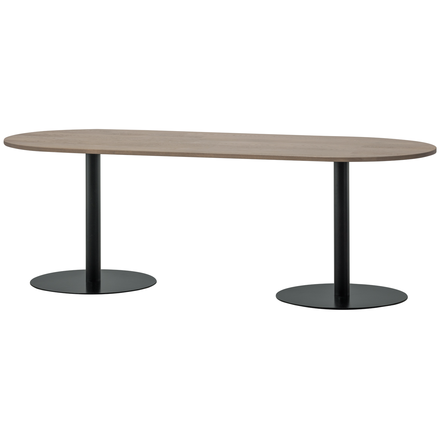 Tablo Eettafel Ovaal Vl 220x90 Cm Pebble Grey/Zwart [Fsc]