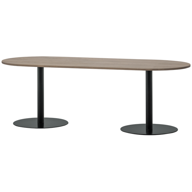 Tablo Eettafel Ovaal Vl 220x90 Cm Pebble Grey/Zwart [Fsc]