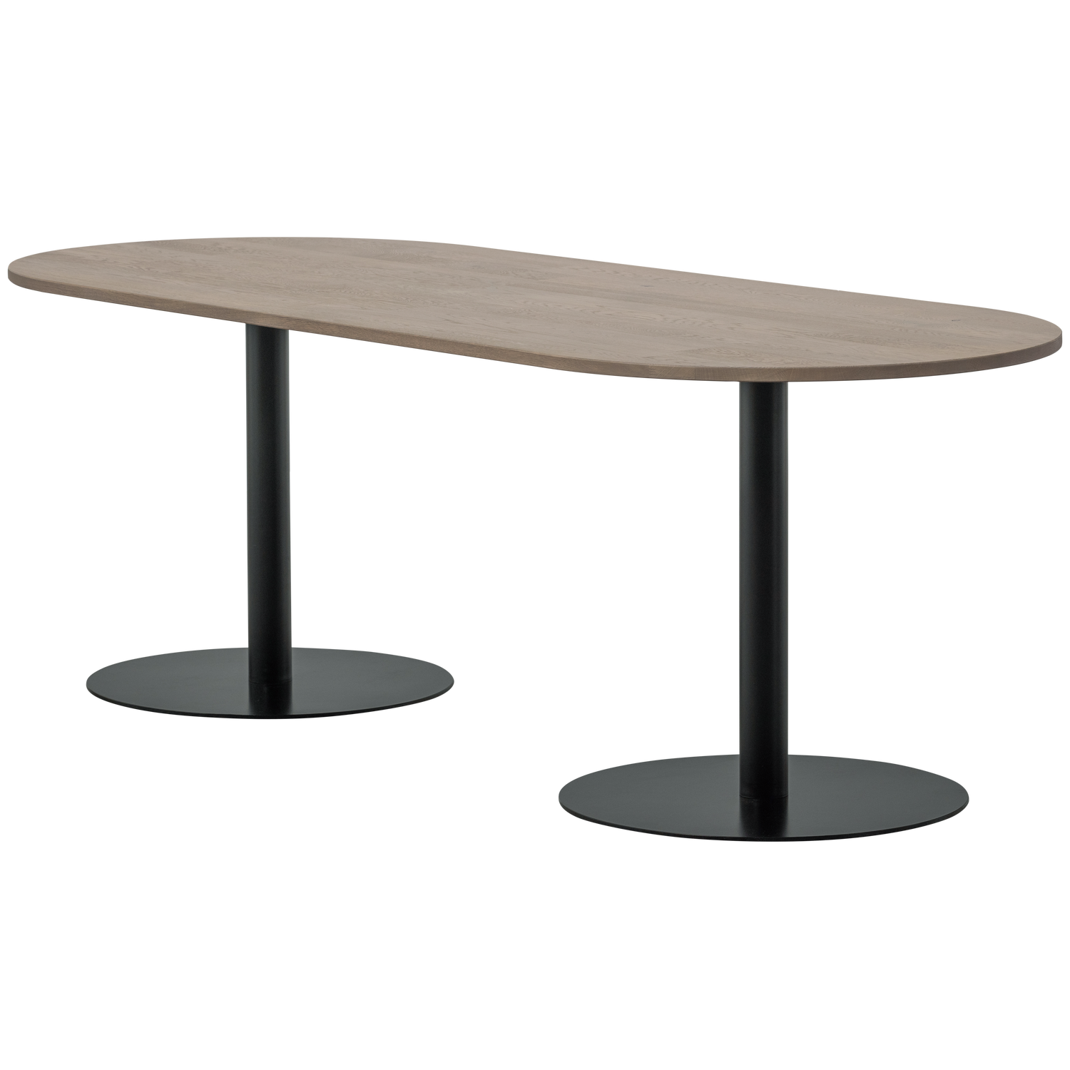 Tablo Eettafel Ovaal Vl 220x90 Cm Pebble Grey/Zwart [Fsc]