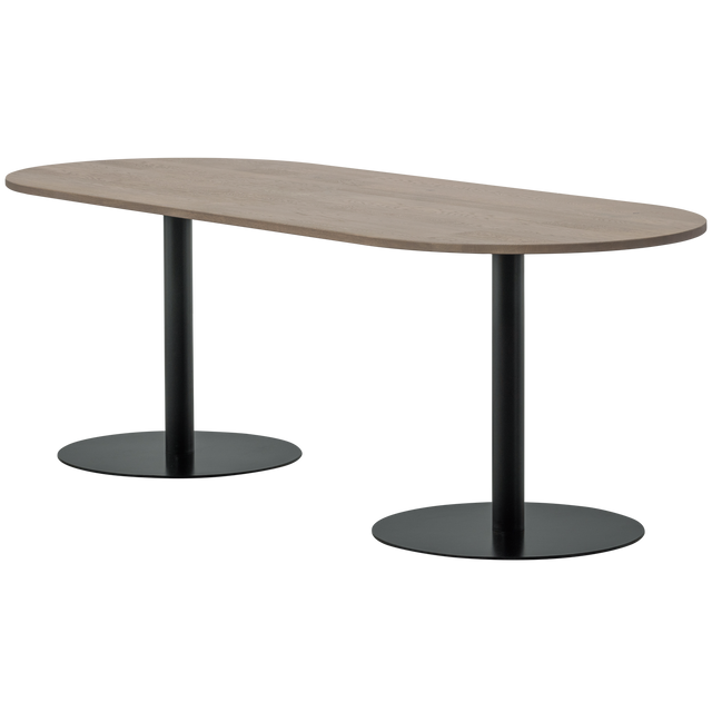 Tablo Eettafel Ovaal Vl 220x90 Cm Pebble Grey/Zwart [Fsc]