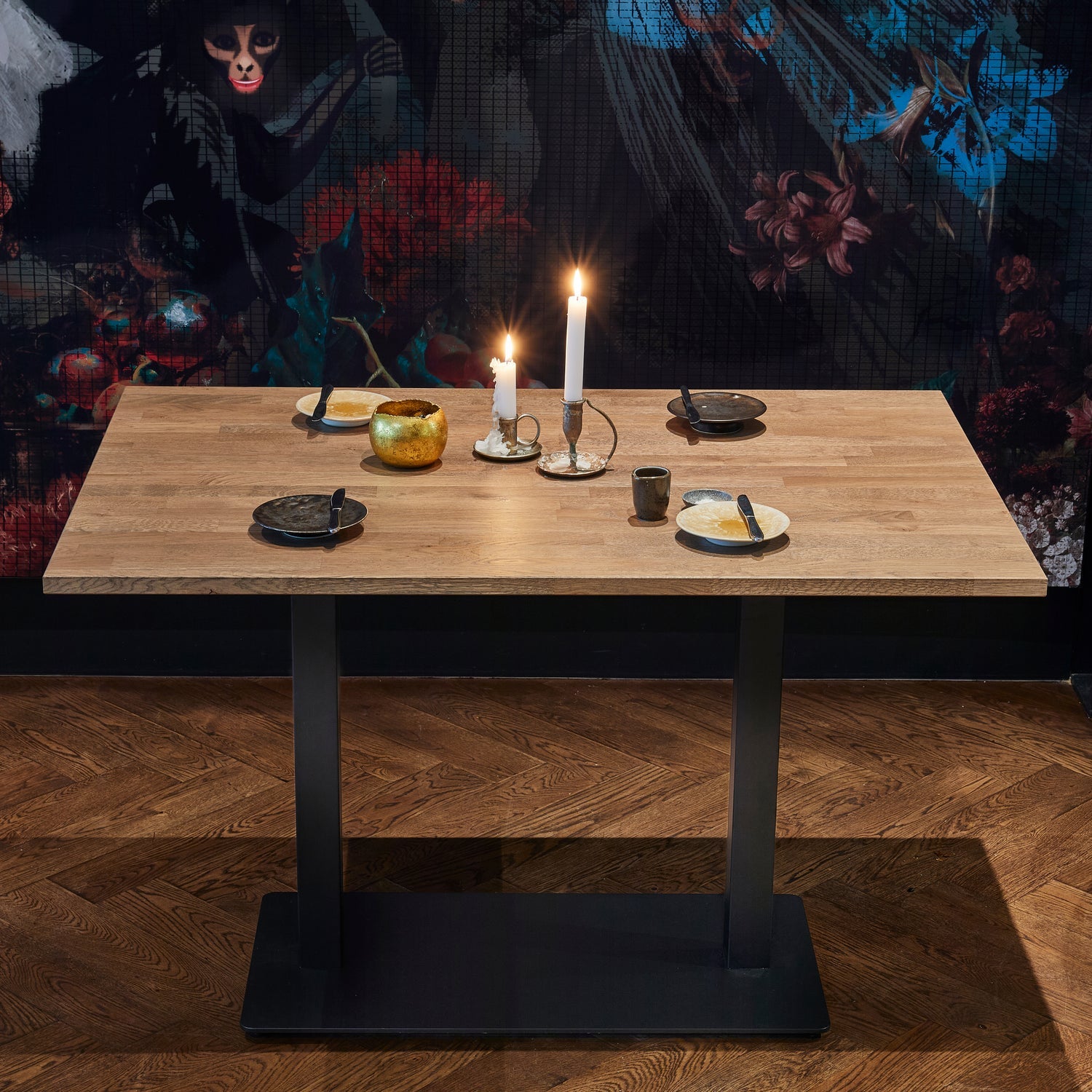 Bistro Dubbele Vierkante Buisvoet Metaal Zwart 72x80x40 Cm van WOOOD – Luxe comfort op maat van PureWonen. Vraag naar de beste prijs.