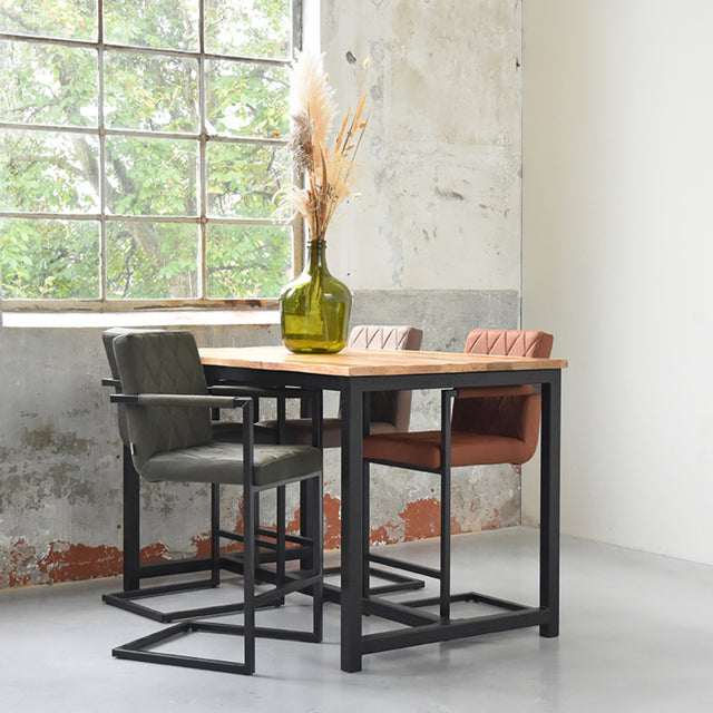 LABEL51 Barkruk Denmark - Cognac - Microfiber - Zithoogte 65 van LABEL51 - laagste prijs offerte van PureWonen