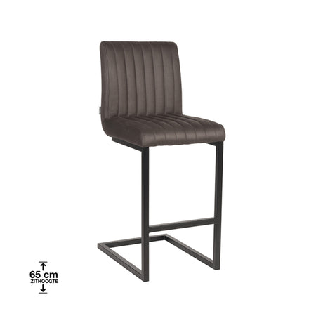 LABEL51 Barkruk Milo - Antraciet - Microfiber - Zithoogte 65 van LABEL51 – Luxe comfort op maat van PureWonen. Vraag naar de beste prijs.