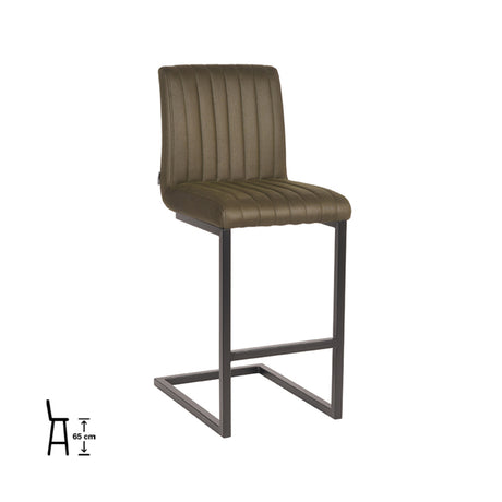 LABEL51 Barkruk Milo - Army green - Microfiber - Zithoogte 65 van LABEL51 – Luxe comfort op maat van PureWonen. Vraag naar de beste prijs.