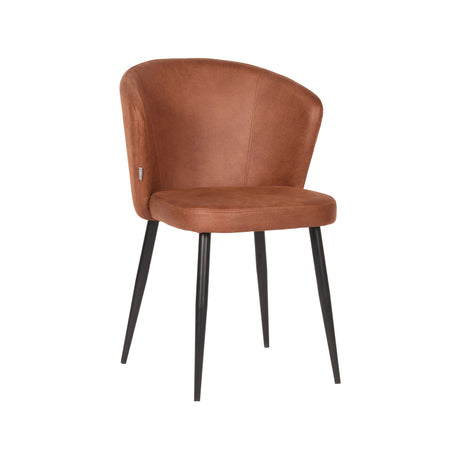 LABEL51 Eetkamerstoel Wave - Cognac - Microfiber van LABEL51 – Luxe comfort op maat van PureWonen. Vraag naar de beste prijs.