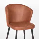 LABEL51 Eetkamerstoel Wave - Cognac - Microfiber van LABEL51 – Luxe comfort op maat van PureWonen. Vraag naar de beste prijs.