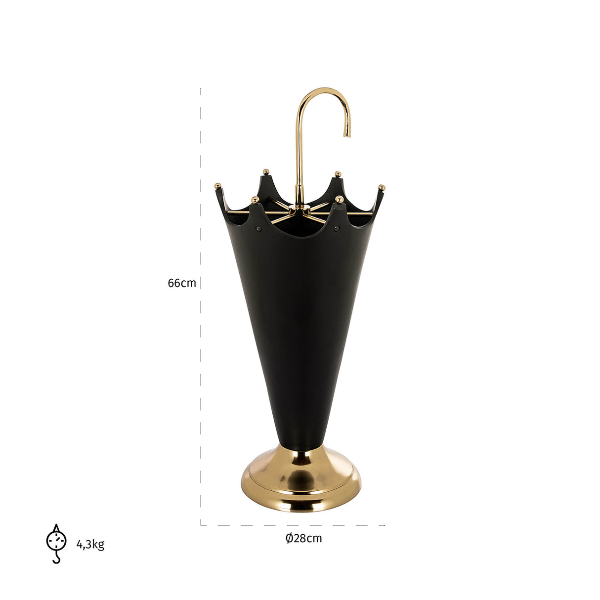Paraplubak Jytte (Black/gold) van Richmond Interiors – Luxe comfort op maat van PureWonen. Vraag naar de beste prijs.