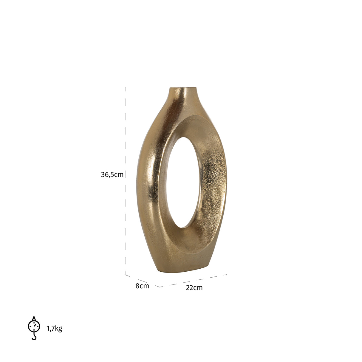 Vaas Alma groot (Brushed Gold) van Richmond Interiors – Luxe comfort op maat van PureWonen. Vraag naar de beste prijs.