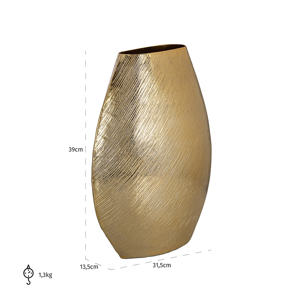 Vaas Evey groot (Gold) van Richmond Interiors – Luxe comfort op maat van PureWonen. Vraag naar de beste prijs.