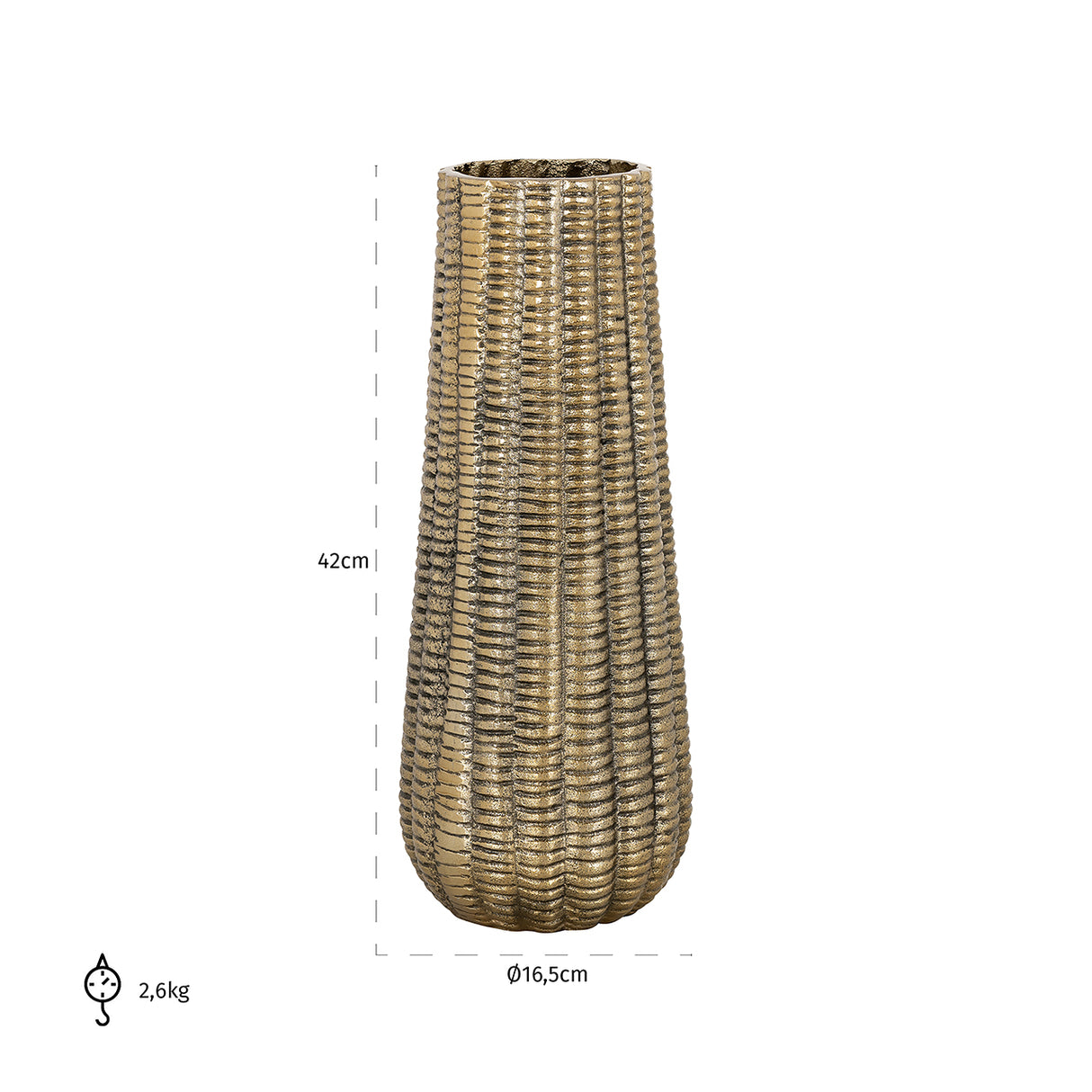 Vaas Loran groot (Brushed Gold) van Richmond Interiors – Luxe comfort op maat van PureWonen. Vraag naar de beste prijs.