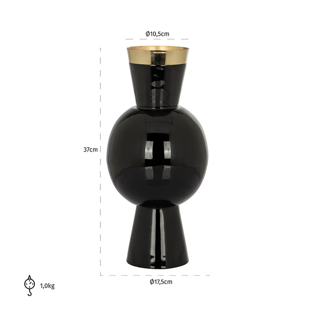 Vaas Florence (Black/gold) van Richmond Interiors – Luxe comfort op maat van PureWonen. Vraag naar de beste prijs.