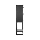 LABEL51 Vitrinekast Level - Zwart - Metaal - Vitrinekast 150 cm van LABEL51 – Luxe comfort op maat van PureWonen. Vraag naar de beste prijs.