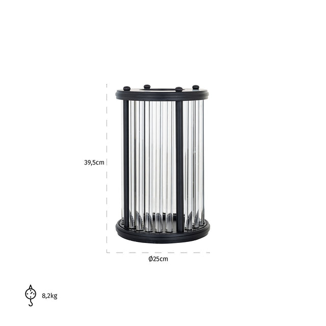 Windlicht Faey zwart groot (Black) van Richmond Interiors – Luxe comfort op maat van PureWonen. Vraag naar de beste prijs.