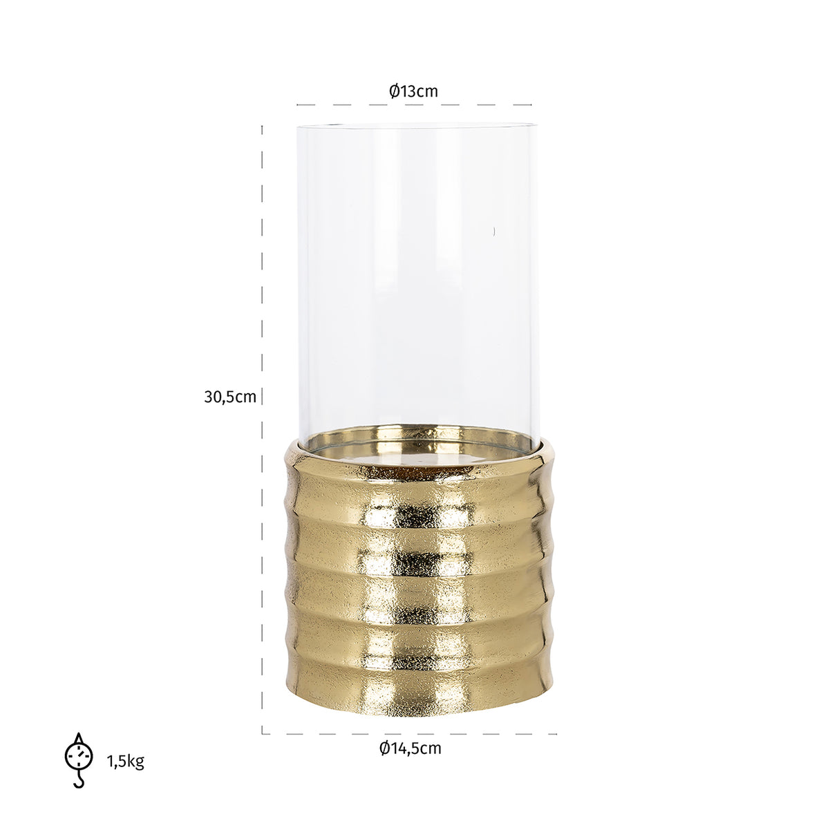Windlicht Bodil klein (Gold) van Richmond Interiors – Luxe comfort op maat van PureWonen. Vraag naar de beste prijs.