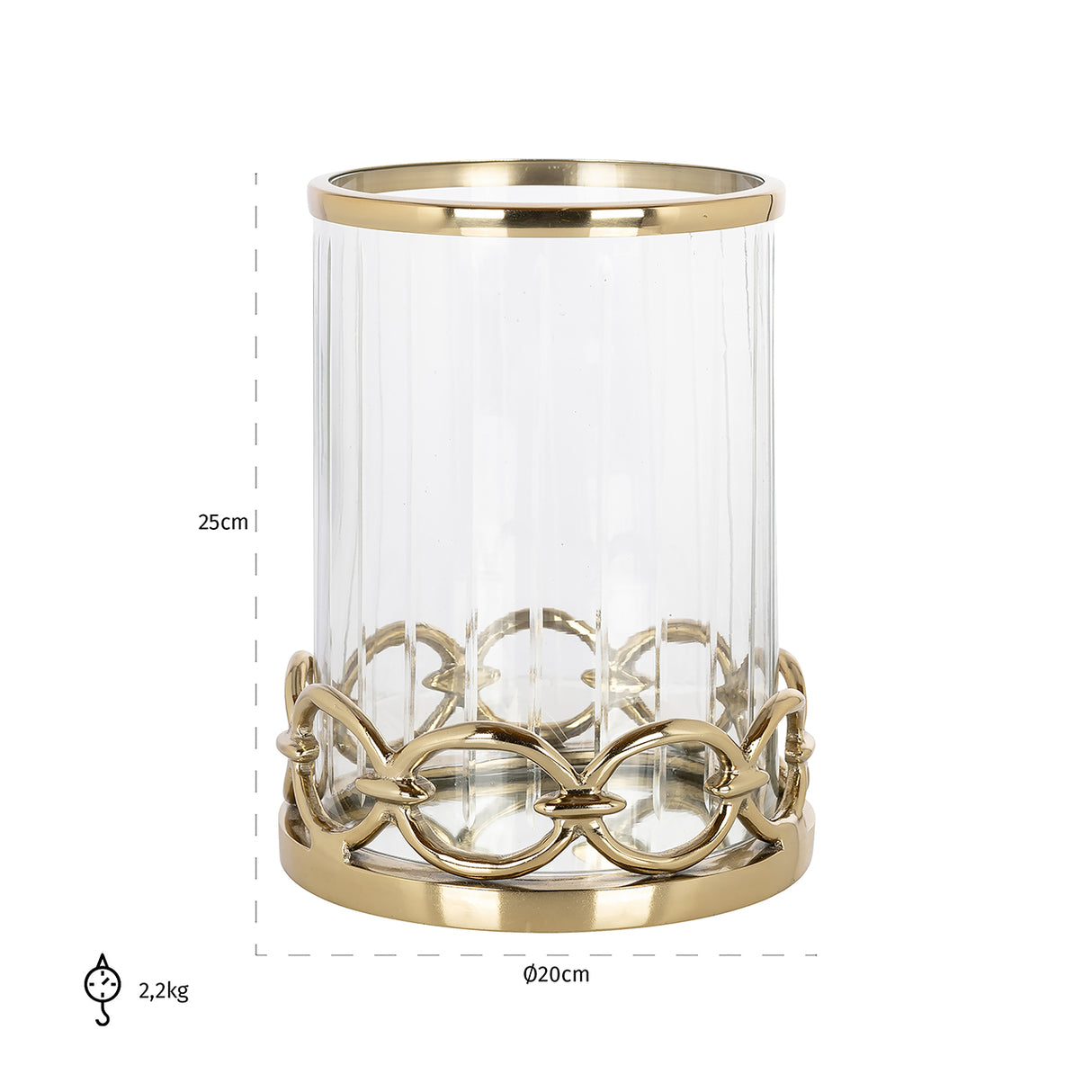 Windlicht Jayce (Gold) van Richmond Interiors – Luxe comfort op maat van PureWonen. Vraag naar de beste prijs.