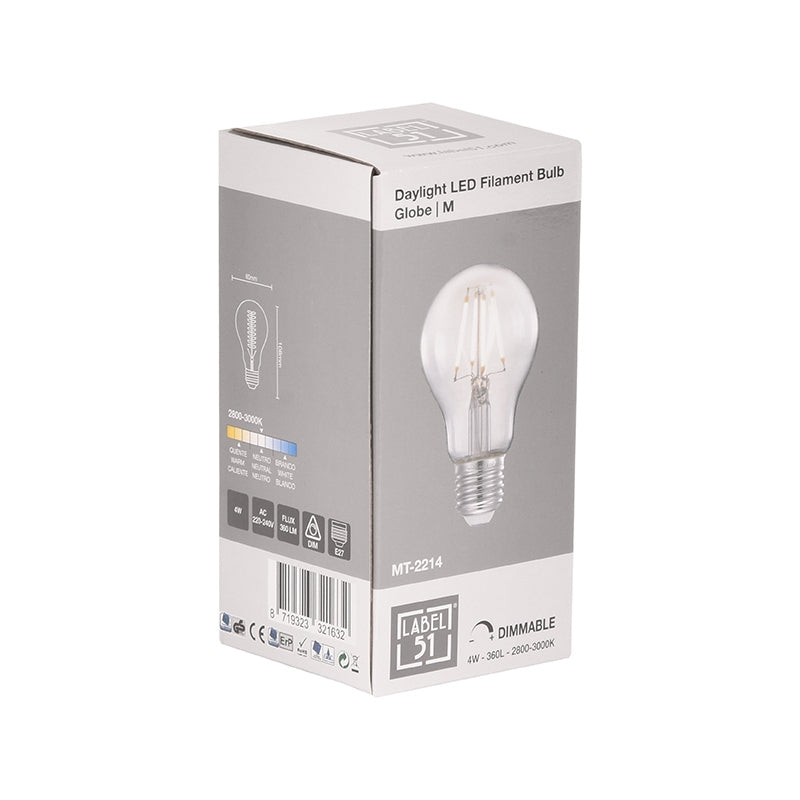 LABEL51 Lichtbron Kooldraadlamp - Glas - Bol M