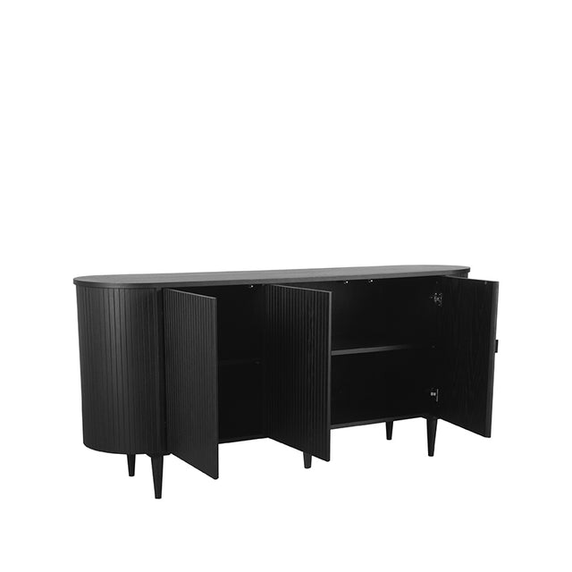 LABEL51 Dressoir Oliva - Zwart - Eiken - Dressoir 180 cm van LABEL51 – Luxe comfort op maat van PureWonen. Vraag naar de beste prijs.
