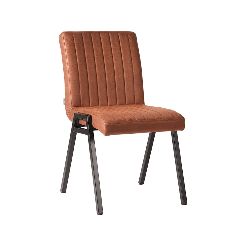 LABEL51 Eetkamerstoel Matz - Cognac - Microfiber van LABEL51 – Luxe comfort op maat van PureWonen. Vraag naar de beste prijs.