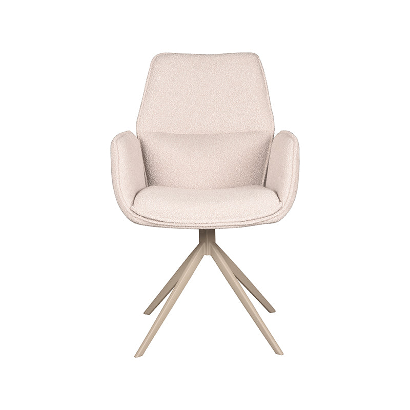 LABEL51 Eetkamerstoel Mellow - Naturel - Boucle - Taupe Onderstel van LABEL51 – Luxe comfort op maat van PureWonen. Vraag naar de beste prijs.