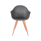 LABEL51 Eetkamerstoel Parma - Antraciet - Kunststof - Oak Metal Woodcover