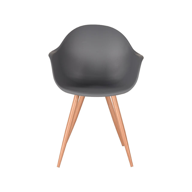 LABEL51 Eetkamerstoel Parma - Antraciet - Kunststof - Oak Metal Woodcover
