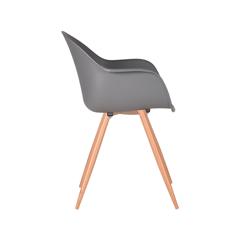 LABEL51 Eetkamerstoel Parma - Antraciet - Kunststof - Oak Metal Woodcover