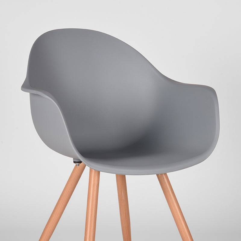 LABEL51 Eetkamerstoel Parma - Grijs - Kunststof - Oak Metal Woodcover van LABEL51 – Luxe comfort op maat van PureWonen. Vraag naar de beste prijs.