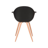 LABEL51 Eetkamerstoel Parma - Zwart - Kunststof - Oak Metal Woodcover