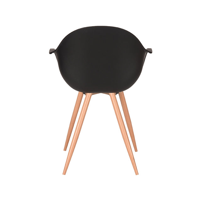 LABEL51 Eetkamerstoel Parma - Zwart - Kunststof - Oak Metal Woodcover