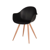 LABEL51 Eetkamerstoel Parma - Zwart - Kunststof - Oak Metal Woodcover