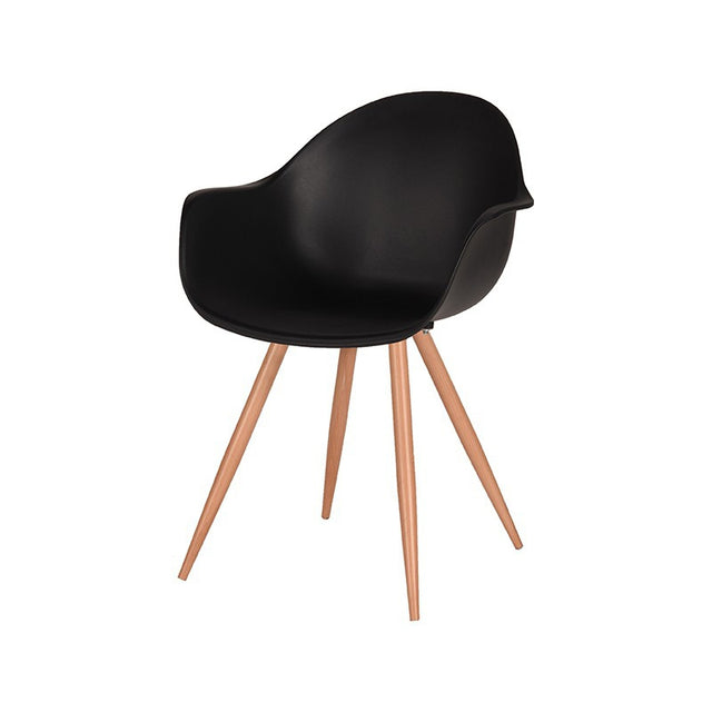 LABEL51 Eetkamerstoel Parma - Zwart - Kunststof - Oak Metal Woodcover